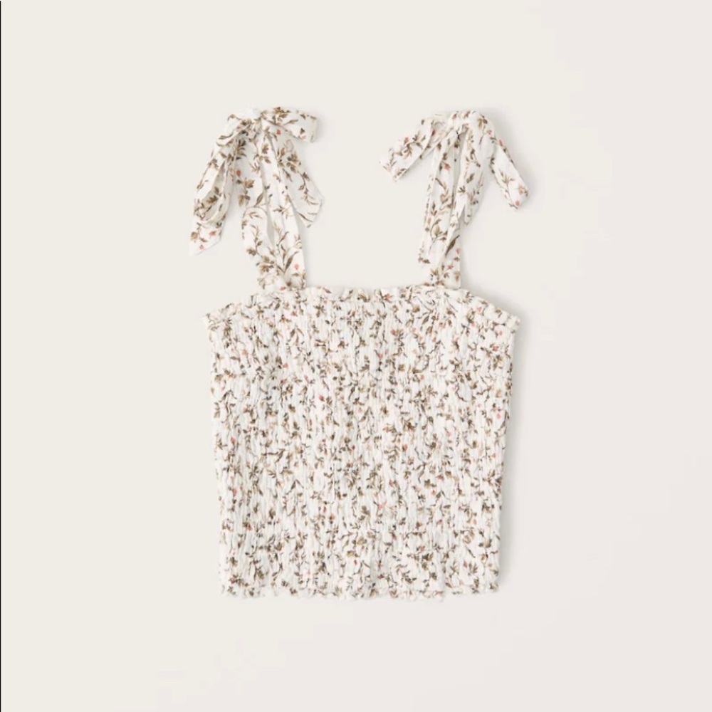 tie strap smocked cami